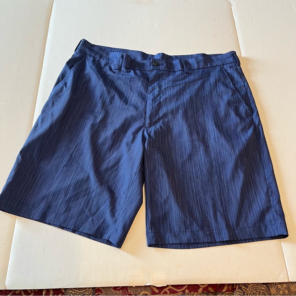 PGA Tour Mens Size 38 Blue Stripe Golf Shorts Preppy Athletic Pockets Athleisure